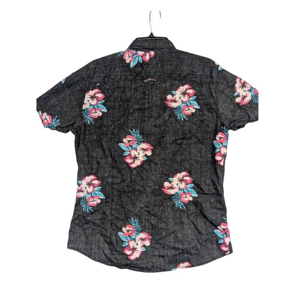 Urban Pipeline Mens Medium Hawaiian Floral Button-Down Short-Sleeve Shirt Cotton - Picture 6 of 6